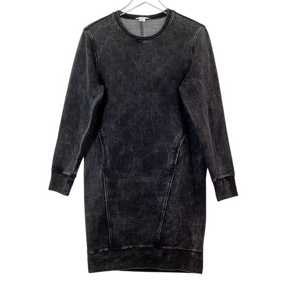 Helmut Lang Acid Wash Sweatshirt Dress – Size S – Gray Grunge / Faded Black Y2K - Picture 3 of 9